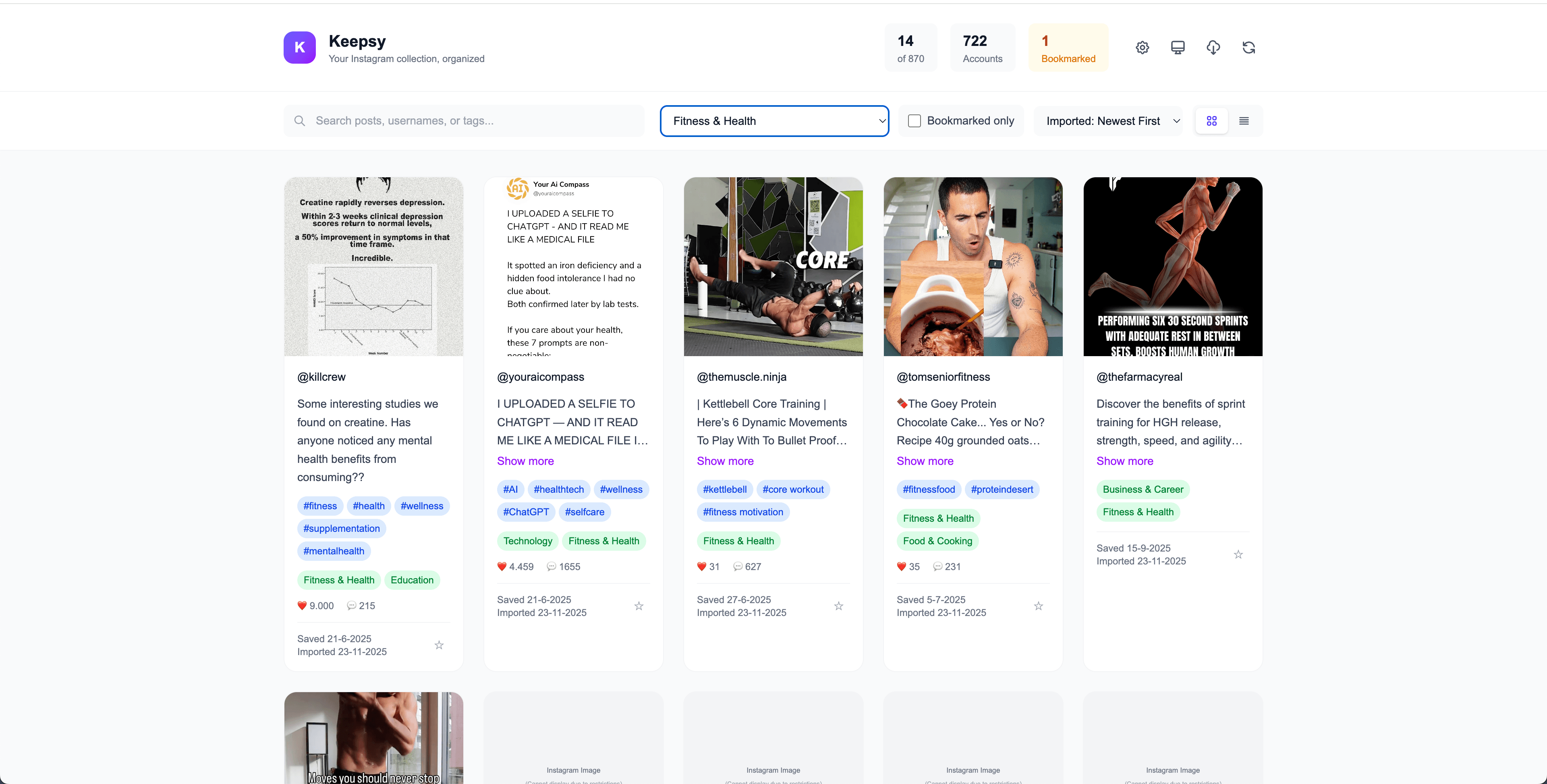 Keepsy category filter view