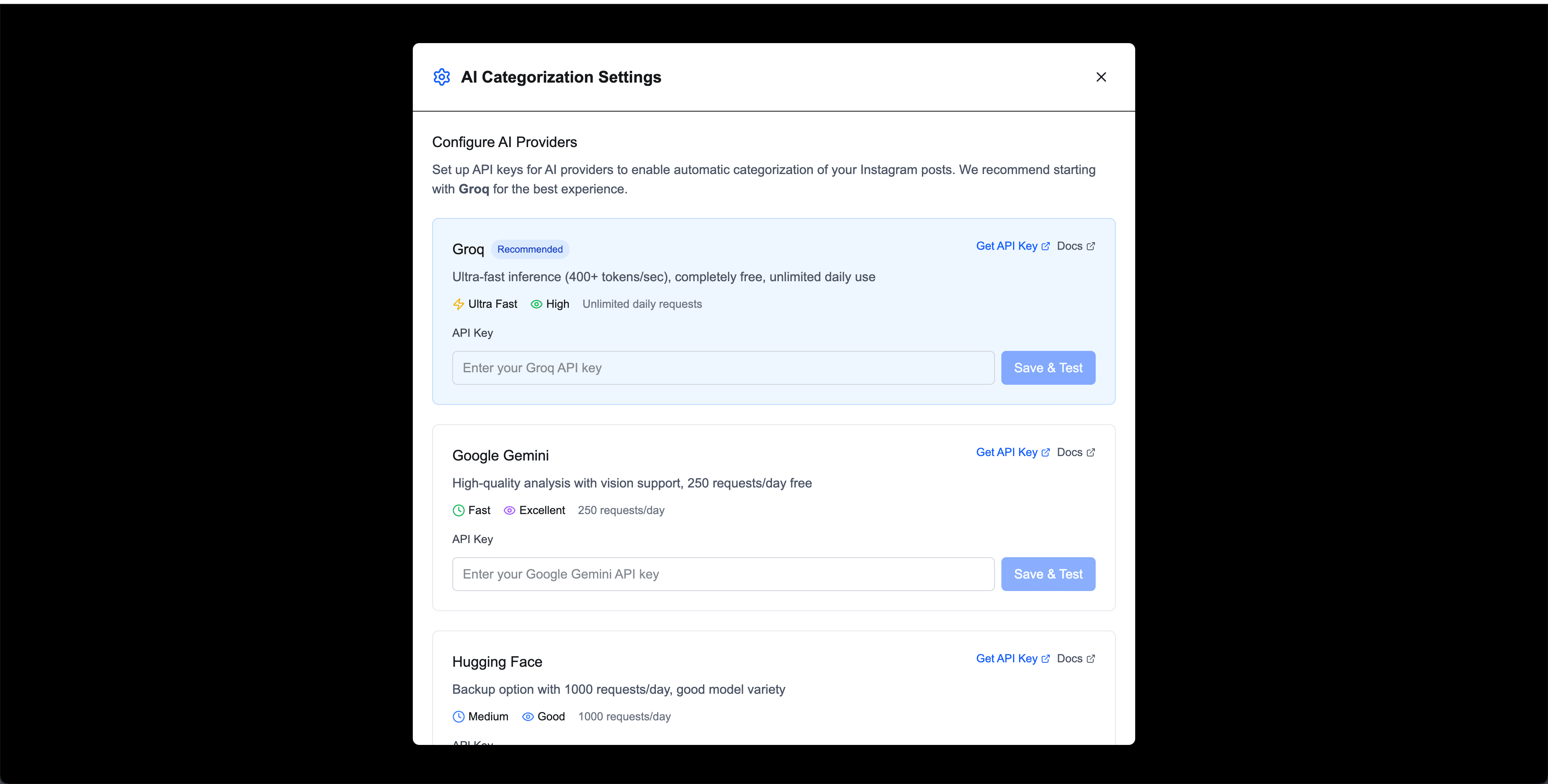 Keepsy AI categorization settings